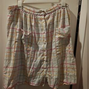 Modcloth Rainbow Plaid Button Up Skirt - Size 20